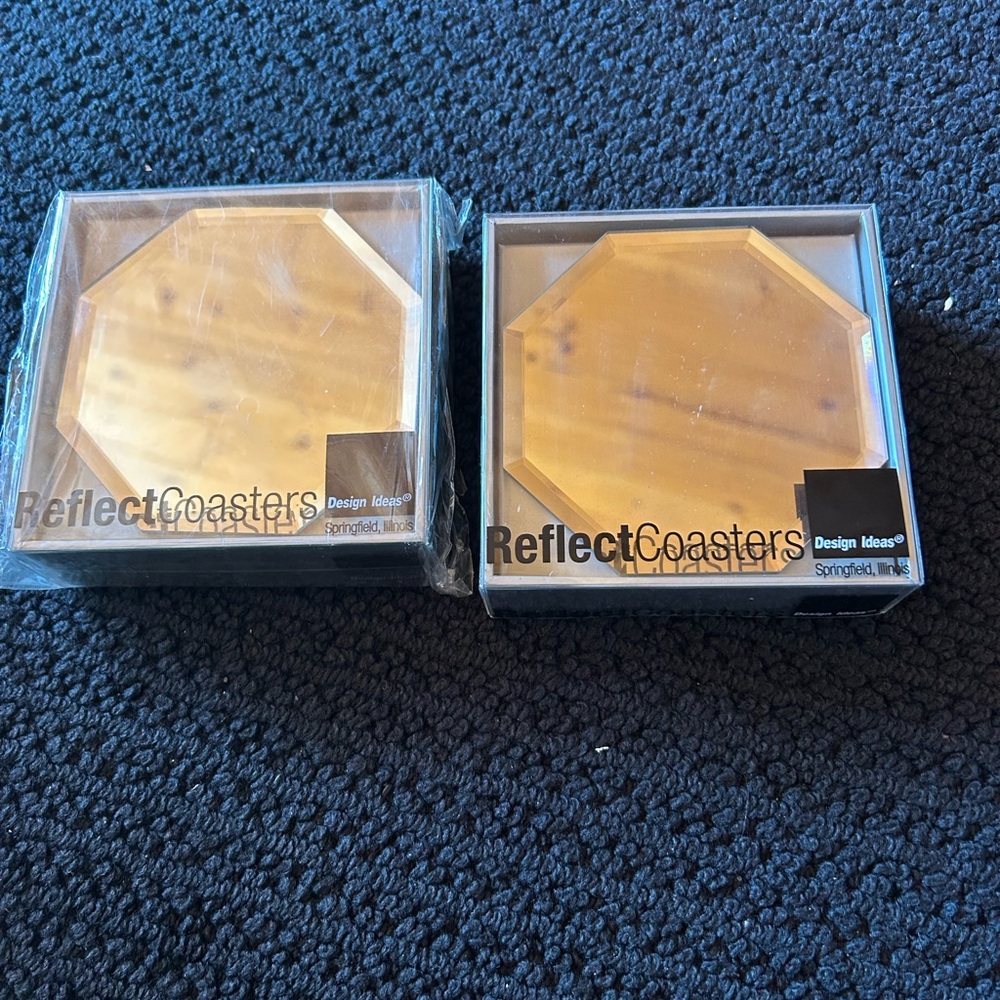 Mirror Glass  Reflect Coasters Set